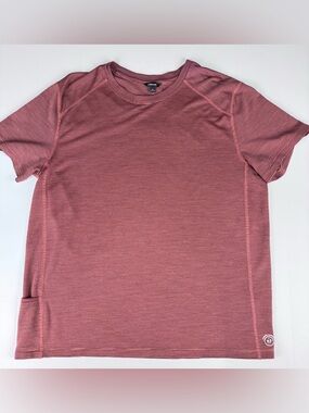 Allbirds Men Short Sleeve Shirt XL Maroon Front Side Pocket Euc